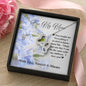 Double Hearts Necklace - Blue Flowers - 247Wish4You