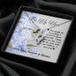 Double Hearts Necklace - Blue Flowers - 247Wish4You