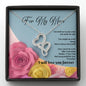 Double Hearts Necklace - Pink & Yellow Roses - 247Wish4You