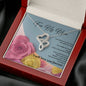 Double Hearts Necklace - Pink & Yellow Roses - 247Wish4You