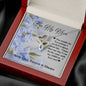 Double Hearts Necklace - Blue Flowers - 247Wish4You