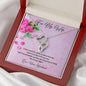 Double Heart Necklace - Pink Flowers - 247Wish4You