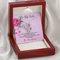 Double Heart Necklace - Pink Flowers - 247Wish4You