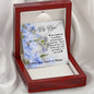 Double Hearts Necklace - Blue Flowers - 247Wish4You