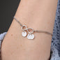 Infinity Bracelet with up to 4 Charms for Initials - White & Pink Roses - 247Wish4You