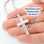Personalized Engraved Cross Necklace - Flower Mug - 247Wish4You