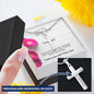 Personalized Engraved Cross Necklace - Pink Carnations - 247Wish4You