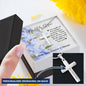 Personalized Engraved Cross Necklace - Blue Flowers - 247Wish4You