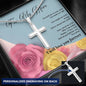 Personalized Engraved Cross Necklace - Pink & Yellow Roses - 247Wish4You