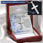 Personalized Engraved Cross Necklace - Blue Flowers - 247Wish4You