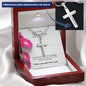 Personalized Engraved Cross Necklace - Pink Carnations - 247Wish4You