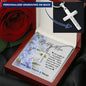 Personalized Engraved Cross Necklace - Blue Flowers - 247Wish4You