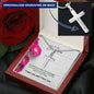Personalized Engraved Cross Necklace - Pink Carnations - 247Wish4You