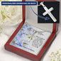 Personalized Engraved Cross Necklace - Blue Flowers - 247Wish4You
