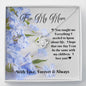 Love Knot Necklace - Blue Flowers - 247Wish4You