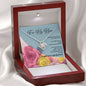 Love Knot Necklace - Pink & Yellow Roses - 247Wish4You