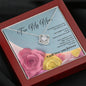 Love Knot Necklace - Pink & Yellow Roses - 247Wish4You