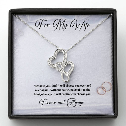 Double Heart Necklace - Wedding Rings - 247Wish4You