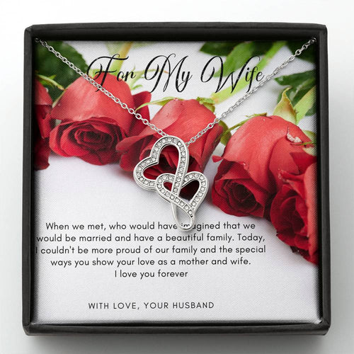 Double Heart Necklace - Red Roses - 247Wish4You