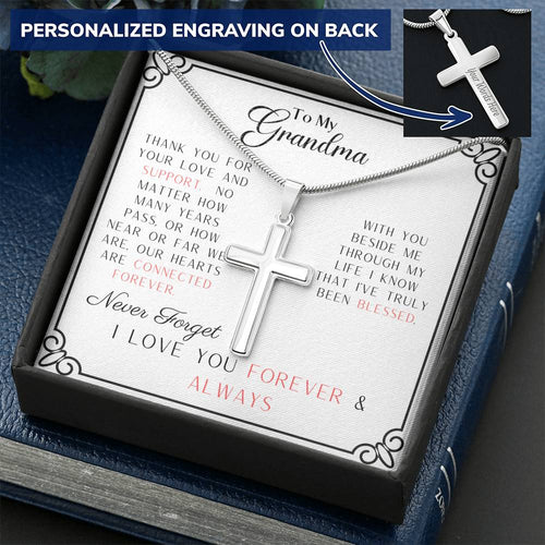 Personalized Engraved Cross Necklace - Endless Love - 247Wish4You