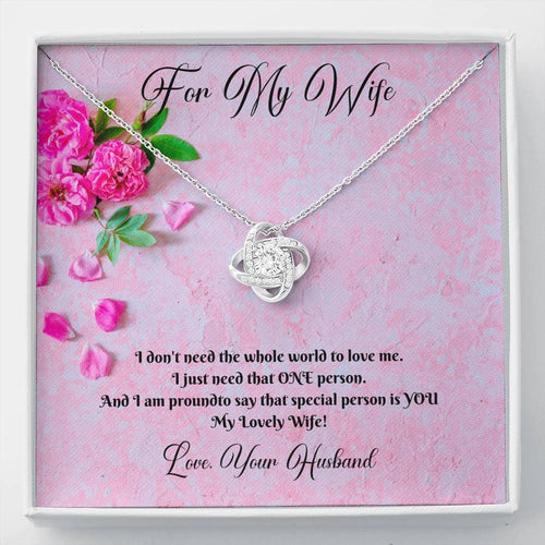 Love Knot Necklace - Pink Flowers - 247Wish4You