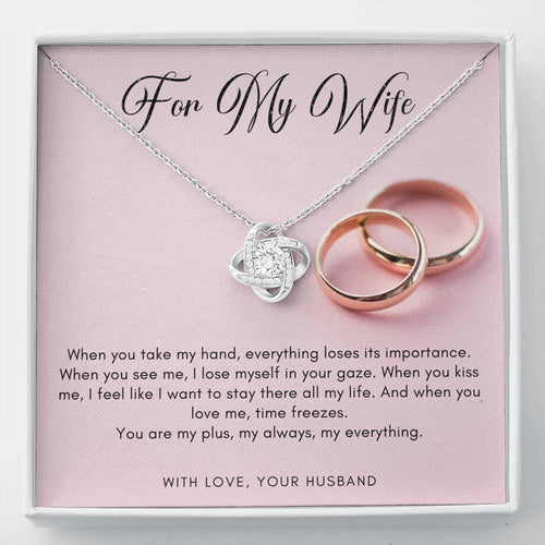 Love Knot Necklace - Pink Wedding Rings - 247Wish4You