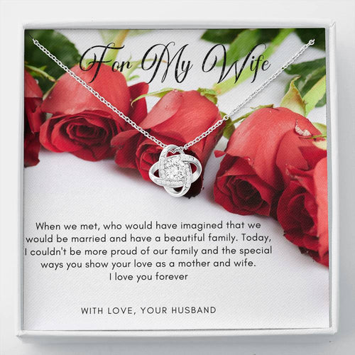 Love Knot Necklace - Red Roses - 247Wish4You