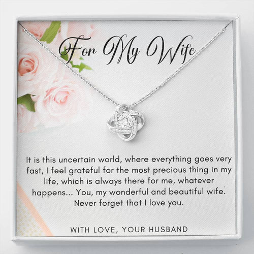 Love Knot Necklace - White Roses - 247Wish4You
